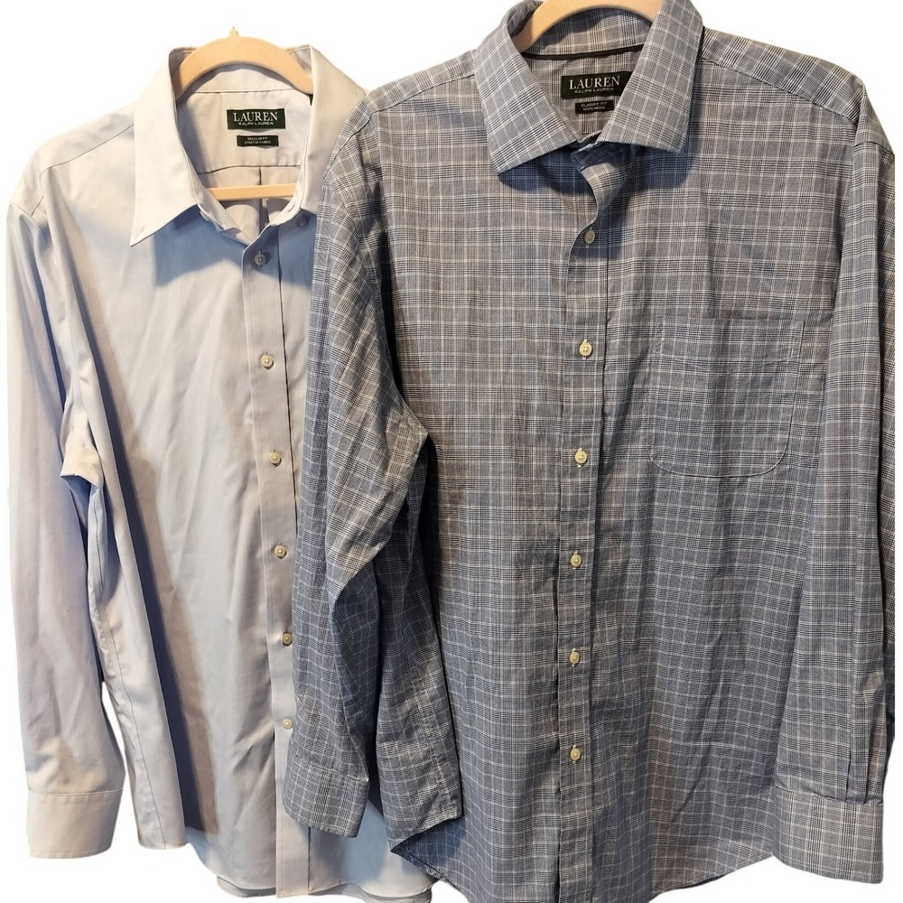 2 Lauren Ralph Lauren Men's XL 17 1/2 34/35 ‎ Button Up Dress Shirts